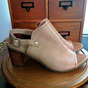 Franco Sarto Women's Tan Open-Toe Heeled Sandals_8.5